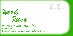 mark rusz business card