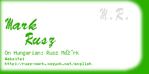 mark rusz business card